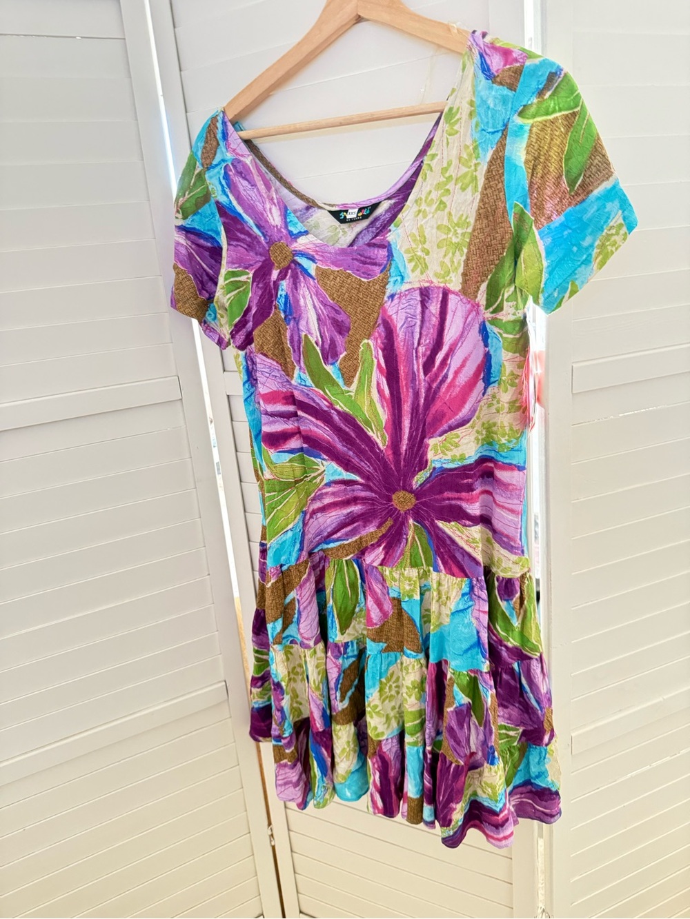 New NWT Jams World Purple Floral Short Sleeve Dress XXS